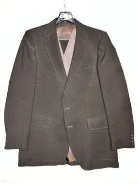 jcpenney Quad Men's Brown Single-Breasted 3 pc suit vintage 70s 80s